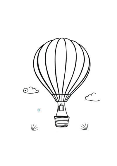 Hot Air Balloon Underwater Coloring Page