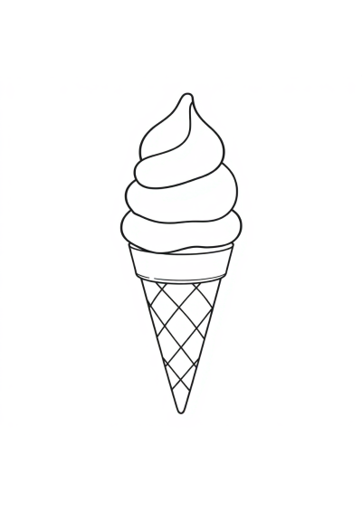 Ice Cream Cone Coloring Page