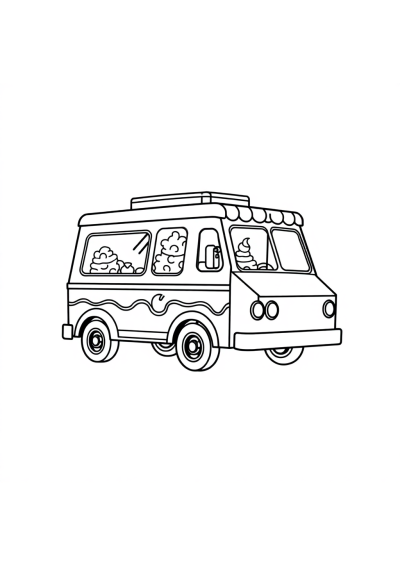 Ice Cream Truck In Space Coloring Page