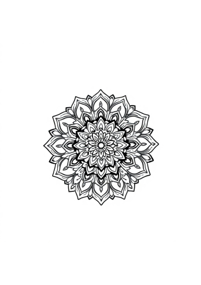 Indian Style Mandala At Night Coloring Page