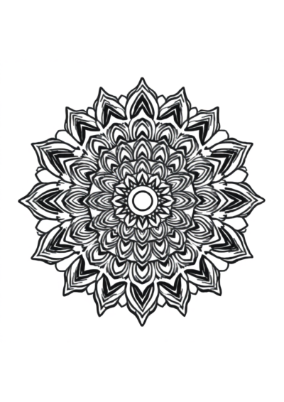 Indian Style Mandala In Space Coloring Page