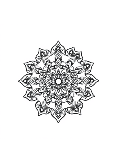 Indian Style Mandala In Winter Coloring Page
