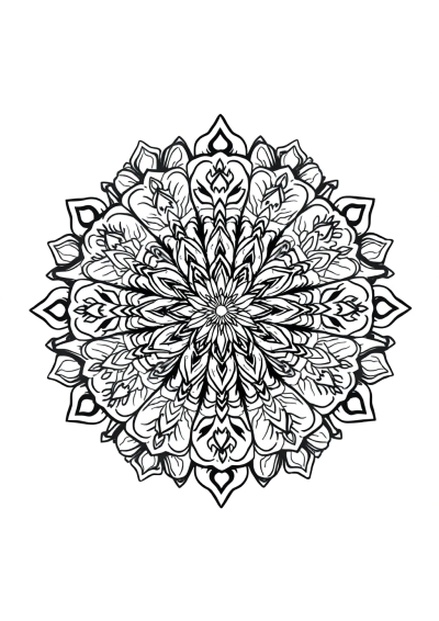 Intricate Floral Mandala In Winter Coloring Page