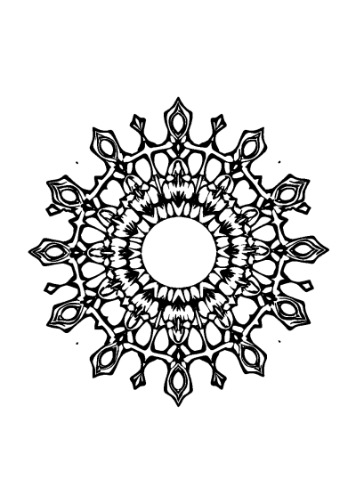 Kaleidoscope Mandala At Sunset Coloring Page