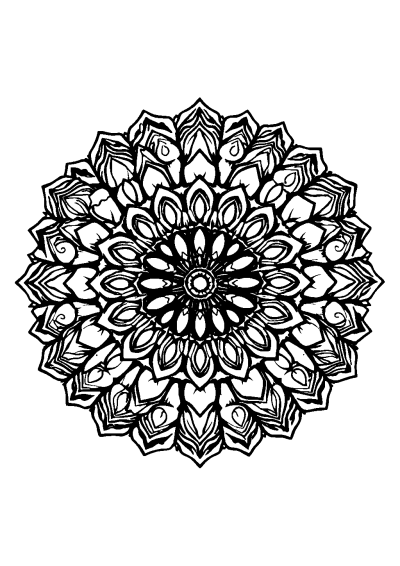 Kaleidoscope Mandala On Beach Coloring Page