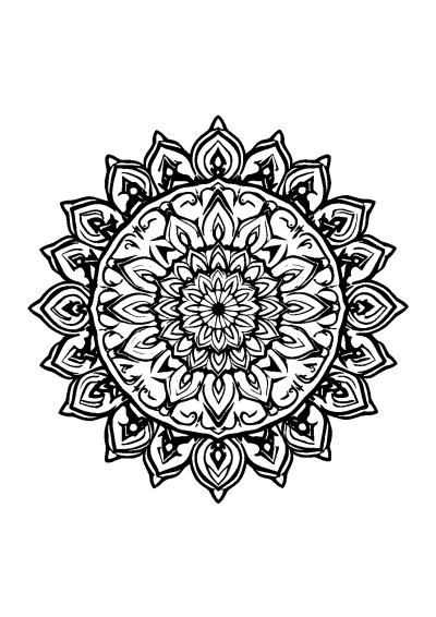 Printable Kawaii Bohemian Mandala Coloring Page