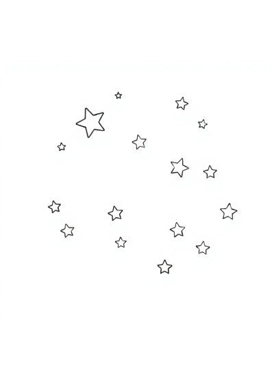 Kawaii Constellation Pattern Coloring Page