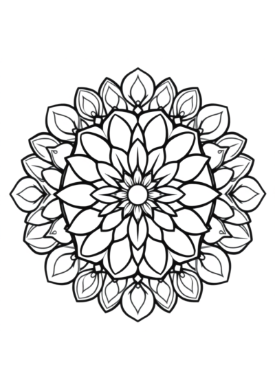 Kawaii Flower Of Life Mandala Coloring Page