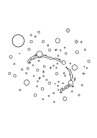 Kawaii Milky Way Galaxy Coloring Page