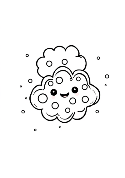 Kawaii Nebula Clouds Coloring Page