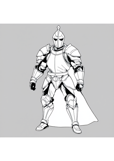 Knight In Armor Coloring Page