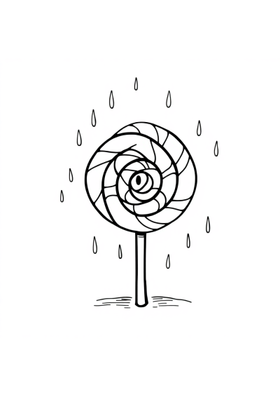 Lollipop Swirl In Rain Coloring Page