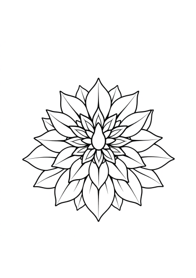 Lotus Mandala Design Coloring Page