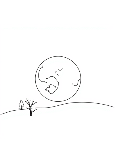 Lunar Eclipse In Winter Coloring Page