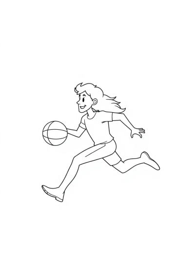 Magical Athlete Running Coloring Page