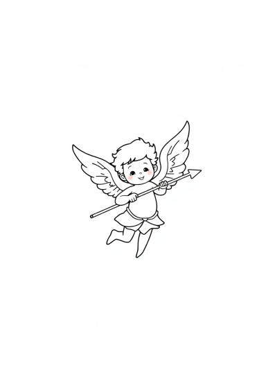 Magical Cupid With Arrow Coloring Page