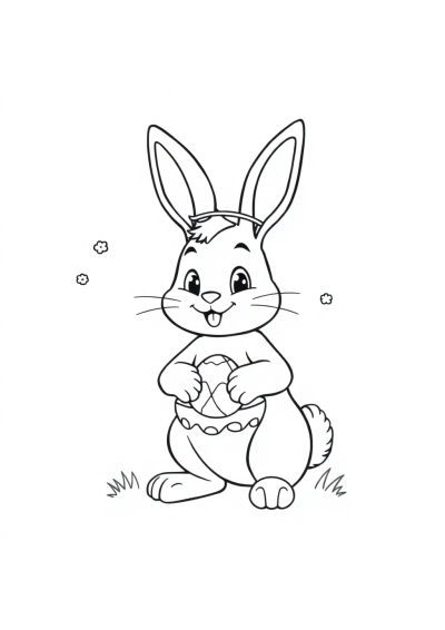 Magical Easter Bunny Coloring Page