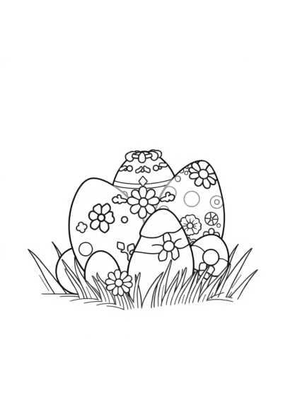 Magical Easter Eggs Decorated Coloring Page