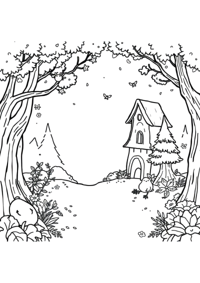 Magical Forest Coloring Page