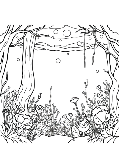 Magical Forest Underwater Coloring Page