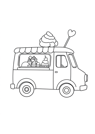 Magical Ice Cream Truck Coloring Page