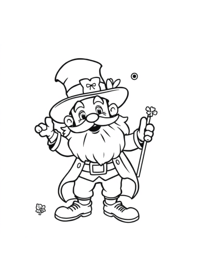 Magical Leprechaun Coloring Page