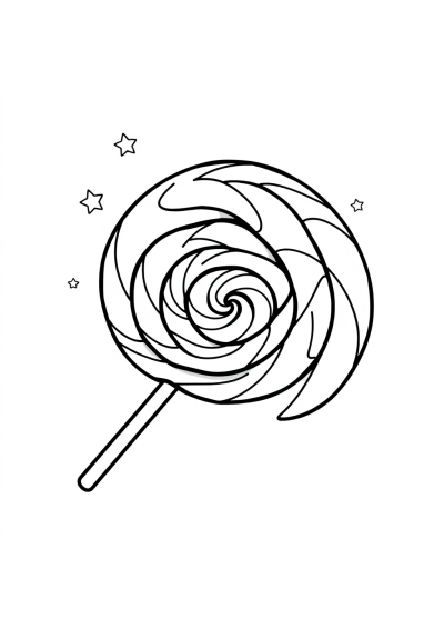 Magical Lollipop Swirl Coloring Page