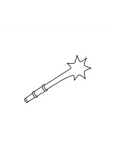Magical Magic Wand Coloring Page
