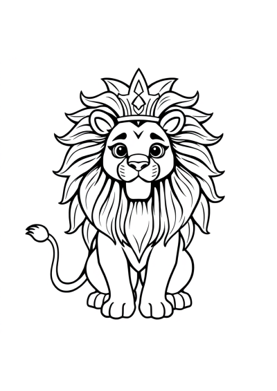 Magical Majestic Lion Coloring Page