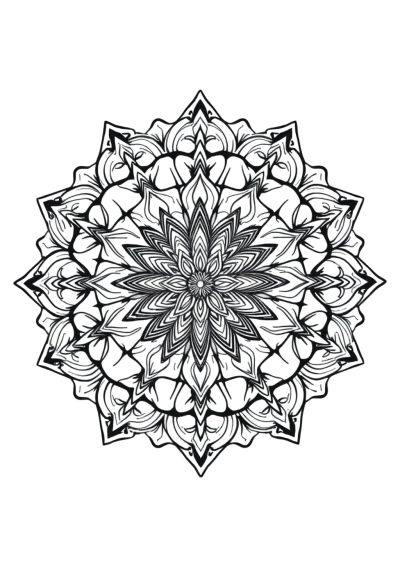 Magical Nature Inspired Mandala Coloring Page