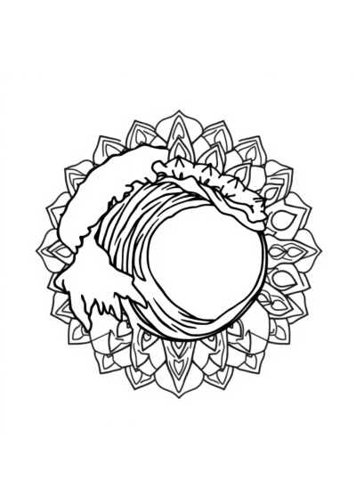 Magical Ocean Wave Mandala Coloring Page