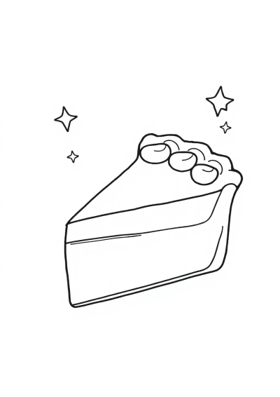 Magical Pie Slice Coloring Page