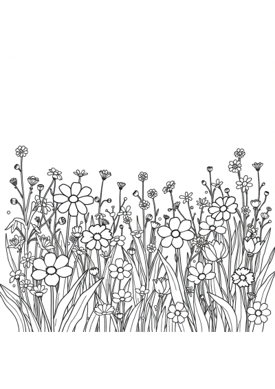 Magical Wildflower Field Coloring Page