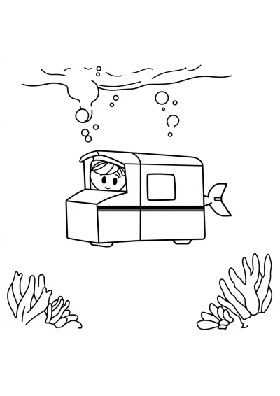 Mail Carrier Underwater Coloring Page