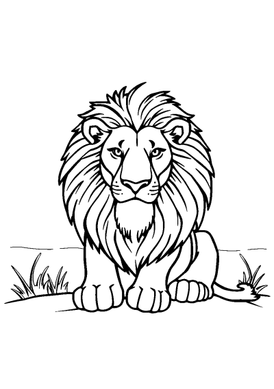 Majestic Lion At Sunset Coloring Page