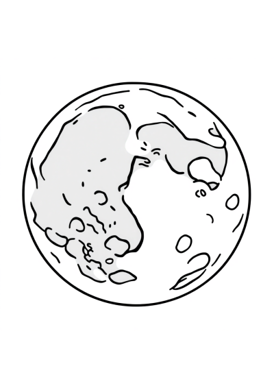 Moon Surface With Craters At Night Coloring Page
