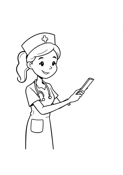 Nurse Helping Coloring Page