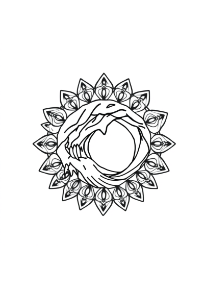 Ocean Wave Mandala In Space Coloring Page