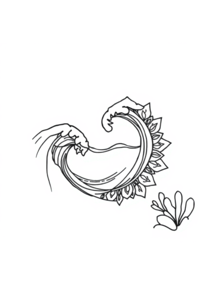 Ocean Wave Mandala Underwater Coloring Page