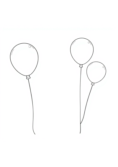 Party Balloons In Space Coloring Page