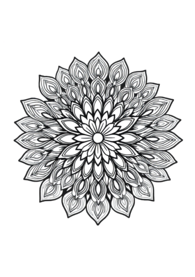Peacock Feather Mandala Coloring Page