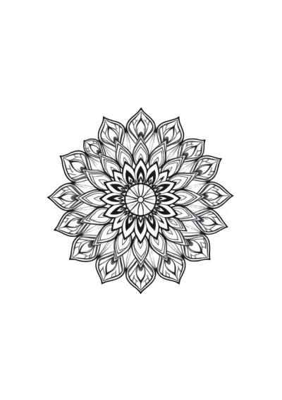 Peacock Feather Mandala In Space Coloring Page