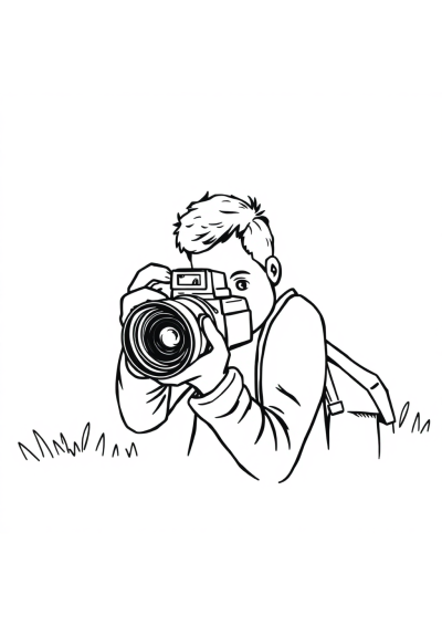 Photographer Coloring Page