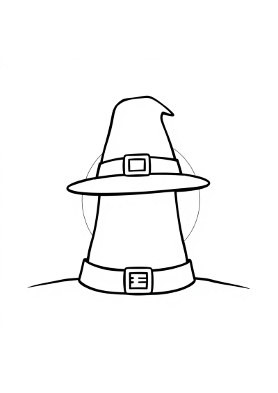 Detailed Pilgrim Hat At Sunset Coloring Page
