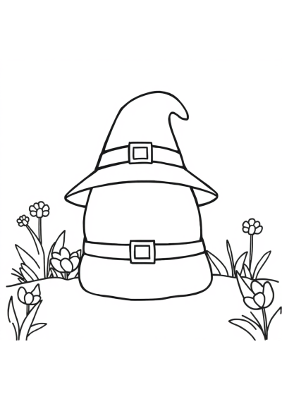 Pilgrim Hat In Garden Coloring Page