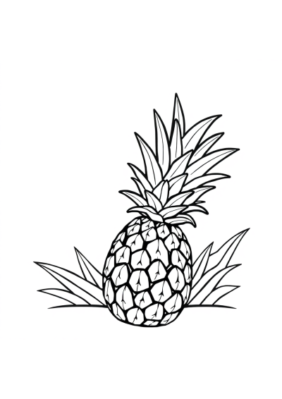 Pineapple At Night Coloring Page