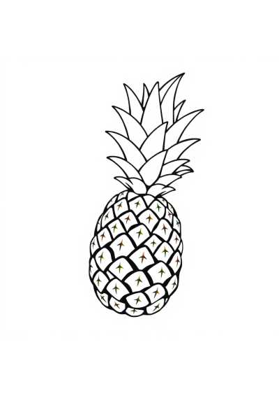 Pineapple Underwater Coloring Page
