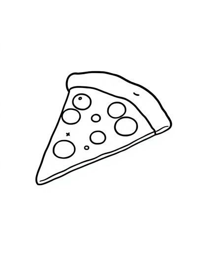 Pizza Slice In Space Coloring Page