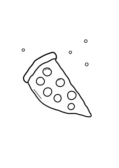 Pizza Slice In Winter Coloring Page