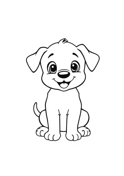 Playful Puppy Coloring Page